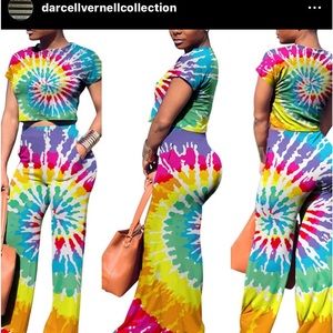 Two piece color splash outfit